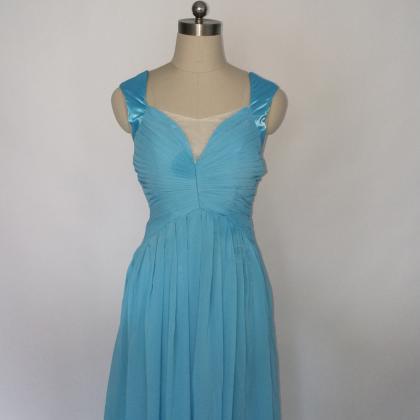 Blue Marble Silk A-ligne Evening Wedding Dress..