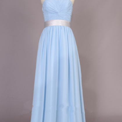 Pretty Simple Light Blue Sweetheart Prom Dresses,..