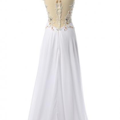 White Beading Prom Dresses,beaded Prom Dress..