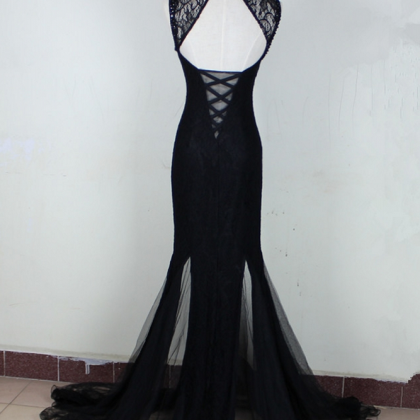 Sexy Long Lace Mermaid Prom Dresses Women High..