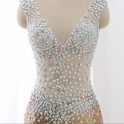 V- Method And Sequin Mermaid Sexy Dress L! The..