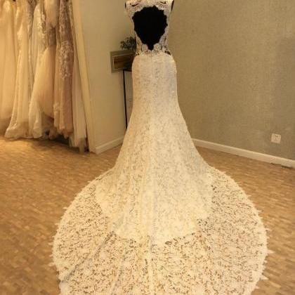 Sheath Lace Wedding Dress, Sweetheart Wedding..
