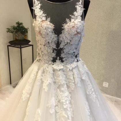 A-line Wedding Dress, 3d Flowers Wedding Dresses...