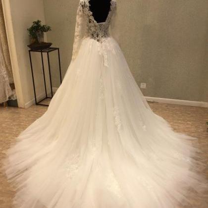 A-line Wedding Dress, Sexy Backless Wedding..