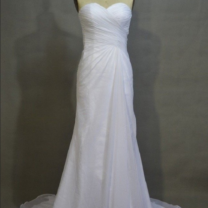 Simple Sweetheart Neck Strapless Sheath Court..