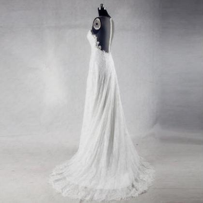 Sleeveless Tail Bride Wedding White / Ivory..