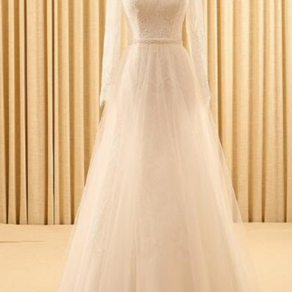  Long Sleeves Hollow Lace Wedding D..