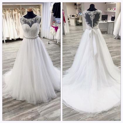 Wedding Dress ，a-line Wedding Dress White..