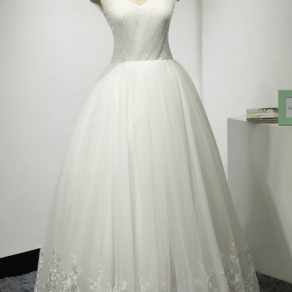 Sexy A-line Wedding Dress, Appliques Lace Wedding..