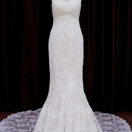 White/ivory Lace Bridal Gown Wedding Dress Mermaid..