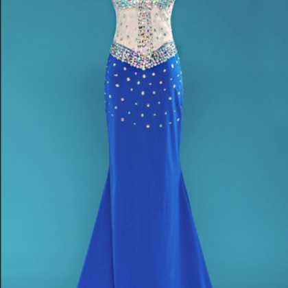 A Long, Luxurious Crystal Evening Gown Of The..