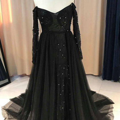 Real Samples Elegant Black Evening Dresses Off The..