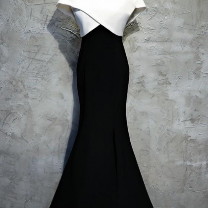 Real Elegant Long Mermaid Prom Dresses Black And..