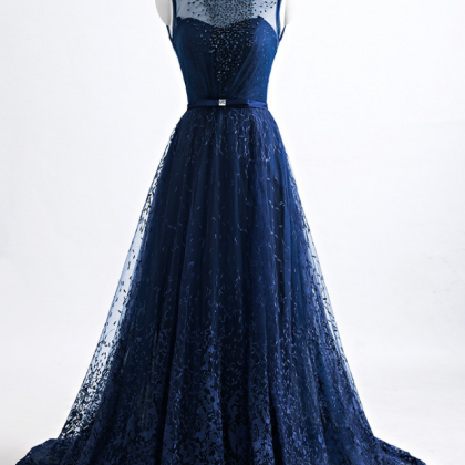 The Blue Evening Dress Open-air Party Formal..
