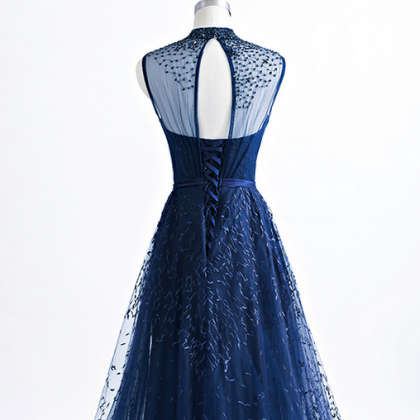 The Blue Evening Dress Open-air Party Formal..