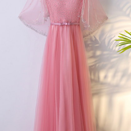 Sexy Pink Dress Evening Dress Veils And Foil Arc..