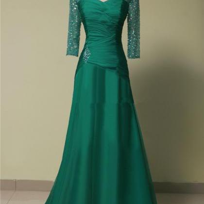 Long Sleeve Green Mermaid Party Dress Was The..