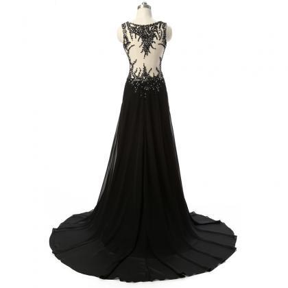 The Long Black Evening Gown A Line, The Key Type..