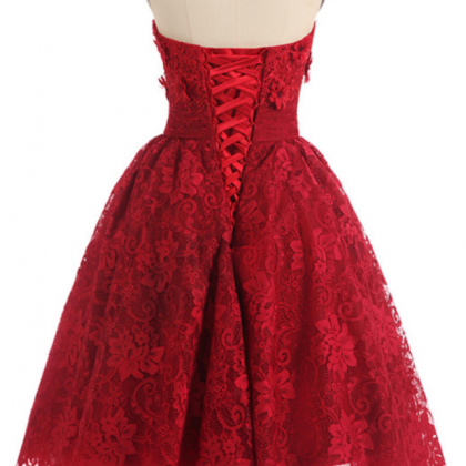 Red Dress Coat Knee Length Dew Dress Lace Up Noble..
