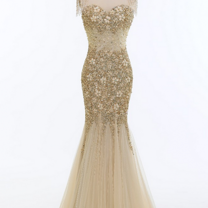 Arrived In Beautiful Dress Champagne Veils Pearl..