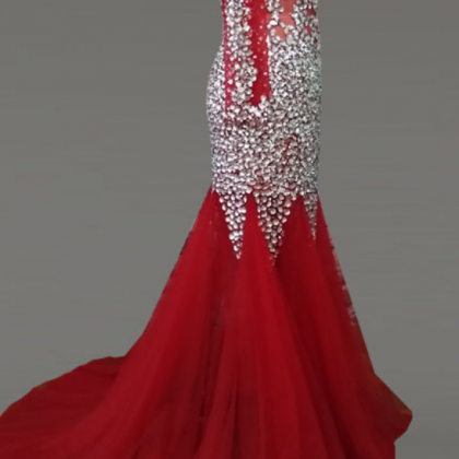 Luxury Crystal Bling Ball Gown Lacent Mermaid..