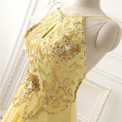 , Yellow Dress, Outdoor Dress Sexy Silk Pearl Of..