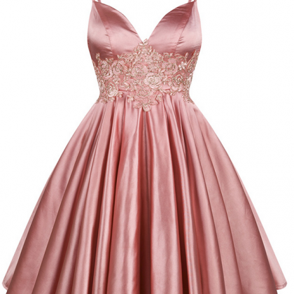 Short Pink Dress Vintage Dress Embroidery Coral..