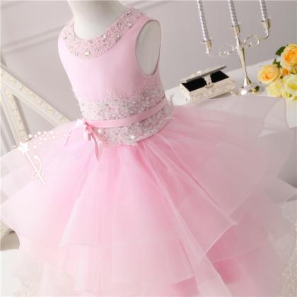 Flower Girl Dress, Light Pink Flower Girl Dress,..