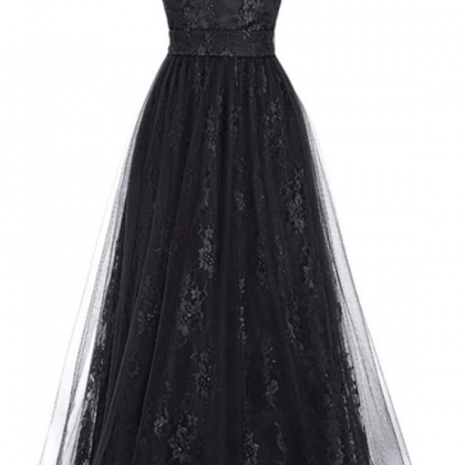 Sweetheart Lace A-line Long Prom Dress, Evening..