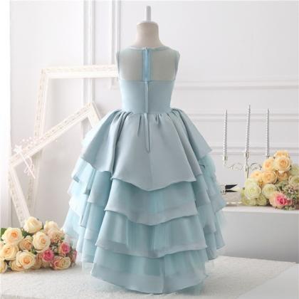 Baby Blue Flower Girl Gown, Blue Flower Girl Gown,..