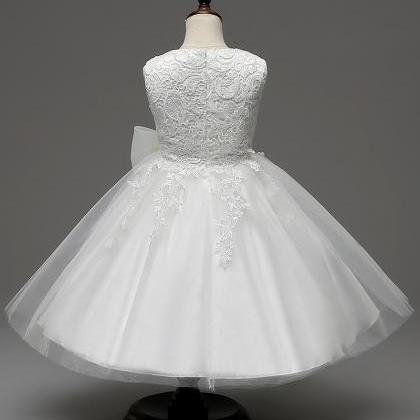 Sweet White Ball Gown Flower Girls Dresses Lace Tulle Kids First ...