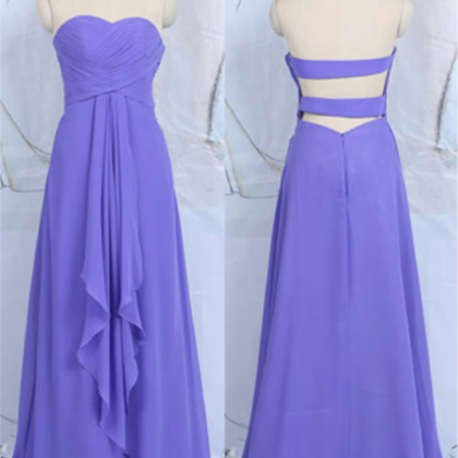 Blue Violet Bridesmaid Dresses With Ruffles,..