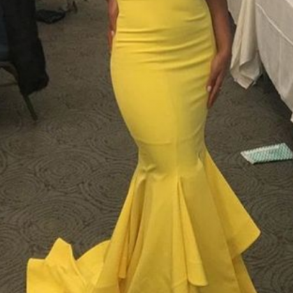 Yellow Prom Dresses,cap Sleeve Prom Dress, Prom..