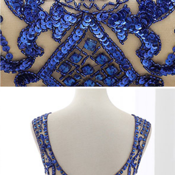 Royal Blue A-line Prom Dress,long Prom..