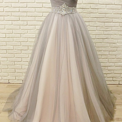 Sweetheart Formal Party Dress,silver Tulle Prom..