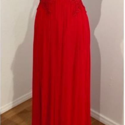 Charming Prom Dress, Long Prom Dress,red Chiffon..