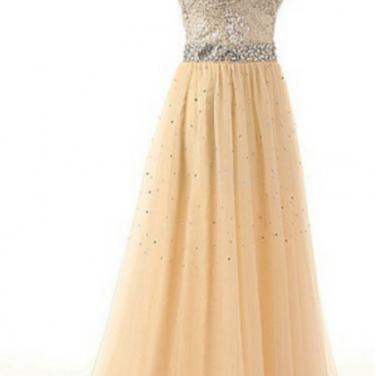 Long Prom Dress, Champagne Prom Dress, Sweet Heart..