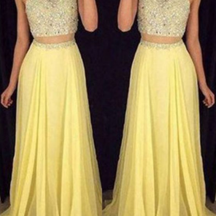 Two Pieces Custom Made A-line Charming Prom..