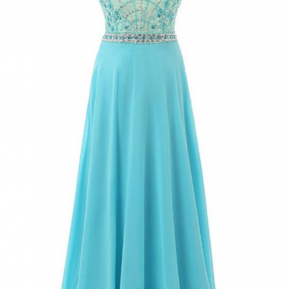 Prom Dresses,light Blue Prom Dress,chiffon Prom..