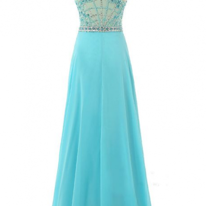Prom Dresses,light Blue Prom Dress,chiffon Prom..