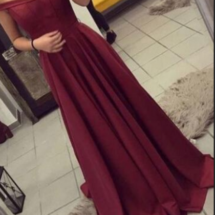 Sleeveless Prom Dress,burgundy Evening Dress,stain..