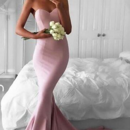 Glamorous Pink Prom Dress, Prom Dress, Mermaid..