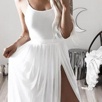 Simple White Long Prom Dress,white Evening Dress