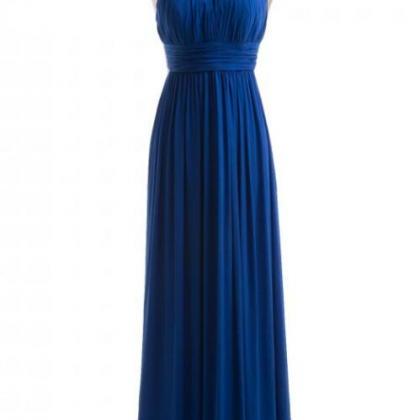 Royal Blue Prom Dress,a Line Halter Prom Dress,..