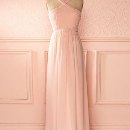 Blush Pink Prom Dresses,a-line Prom Dress,simple..
