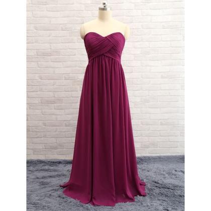 A Line Evening Dresses,burgundy Chiffon Prom..