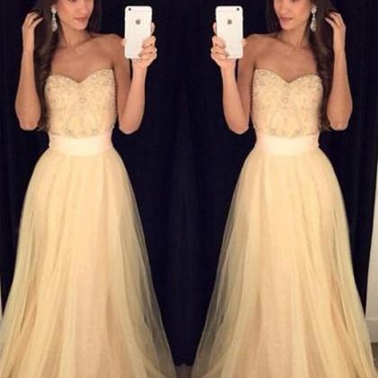 Elegant Crystal Prom Dresses,sweetheart Evening..