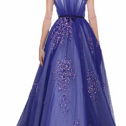Luxury Prom Dresses,sparkle Evening Dresses,purple..