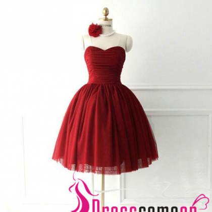 Burgundy Short Prom Dress Custom Ball Gown Summer..