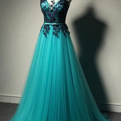 Fashion Prom Dresses,blue Prom Dress,tulle Formal..